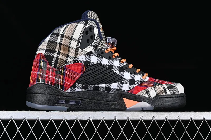 All categories Air Jordan Jordan series basketball shoes Air Jordan 5 Air Jordan 5 Retro "Plaid" AJ5 Joe 5 Christmas Carnival Scottish plaid fabric FD4814-008
